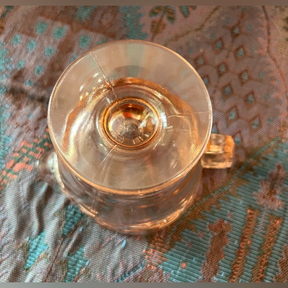 Federal Depression Rosemary "Dutch Rose" Pink Handled & Footed Creamer - Picture 11 of 12